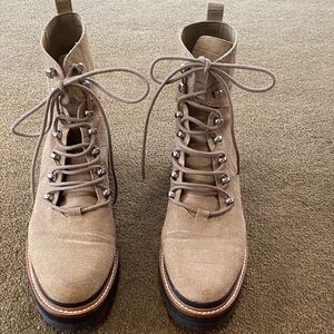 Marc Fisher Izzie Tan Lace-Up Ankle Boots 11